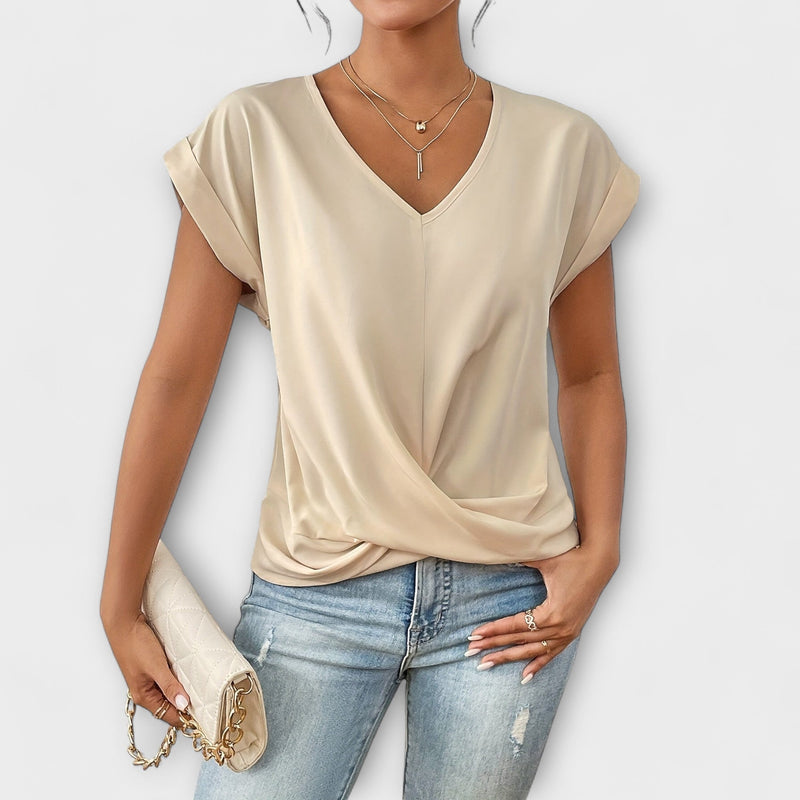 Eloise - V-Ausschnitt Top mit Knopfdetail
