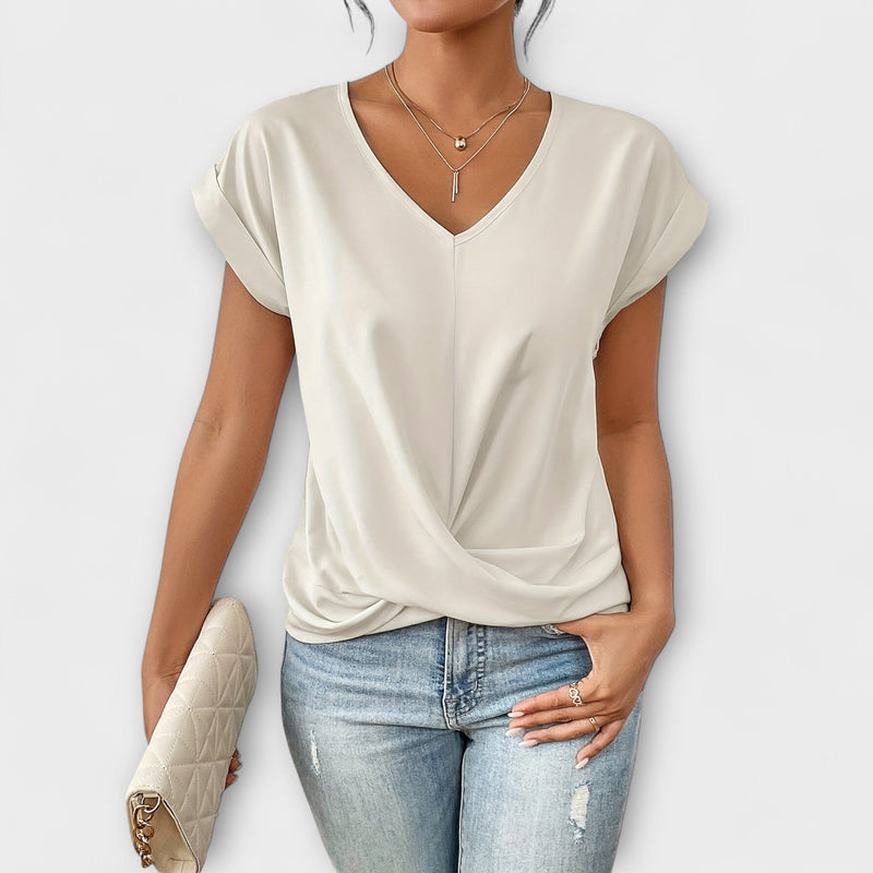 Eloise - V-Ausschnitt Top mit Knopfdetail